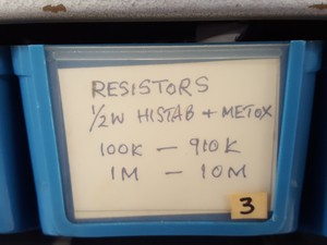 Thumbnail image of RS Components Storage Rack + Resistors, Capacitors, Potentiometers, Fuses, Lab