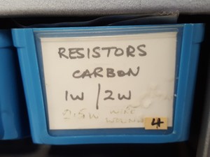 Thumbnail image of RS Components Storage Rack + Resistors, Capacitors, Potentiometers, Fuses, Lab