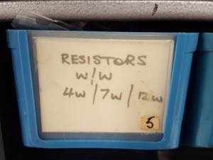 Thumbnail image of RS Components Storage Rack + Resistors, Capacitors, Potentiometers, Fuses, Lab