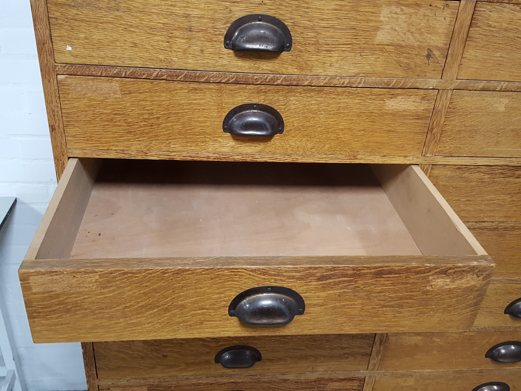 Image of Restalls 24 Drawer Solid Wood Cabinet Oak