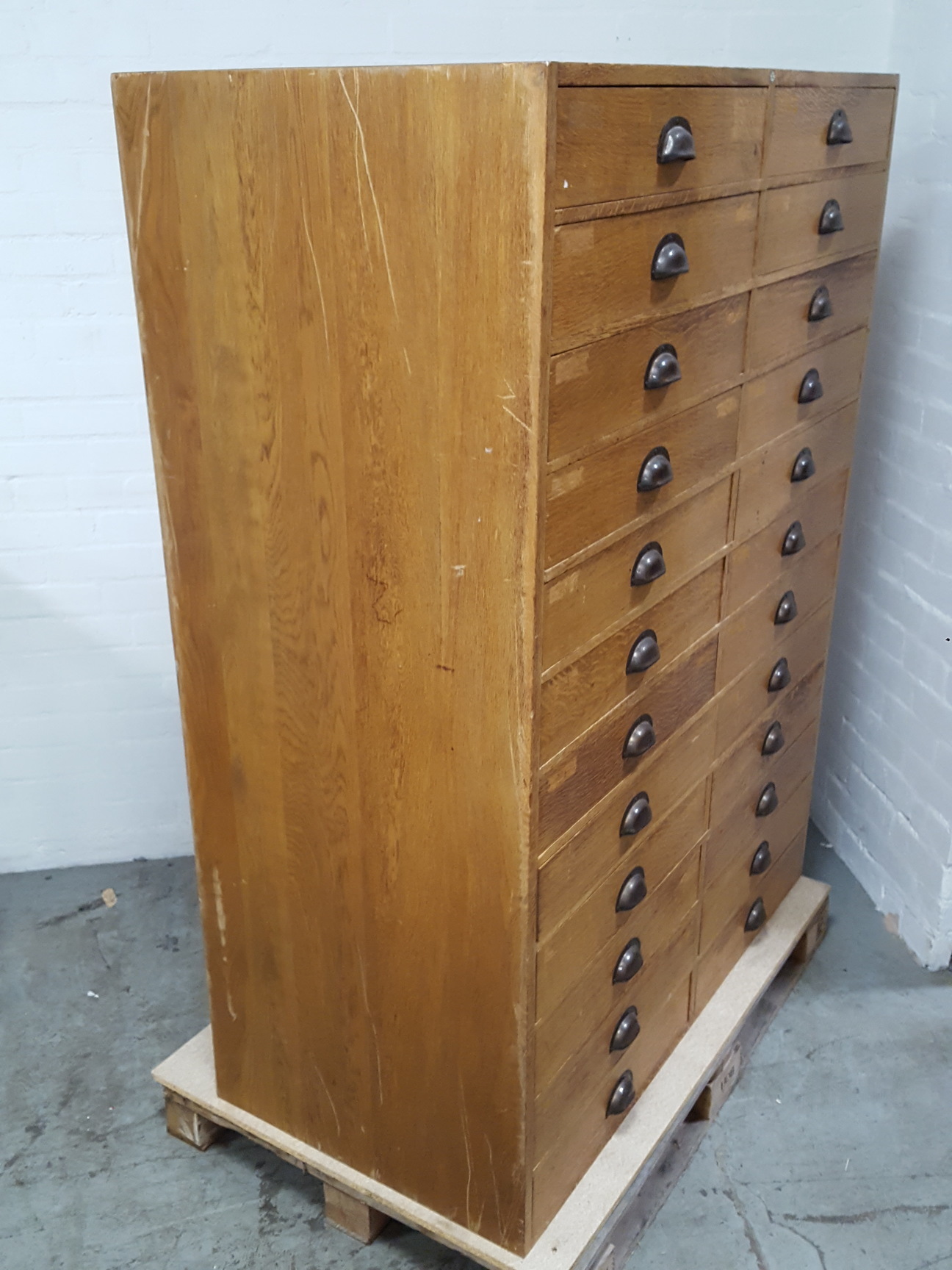 Image of Restalls 24 Drawer Solid Wood Cabinet Oak