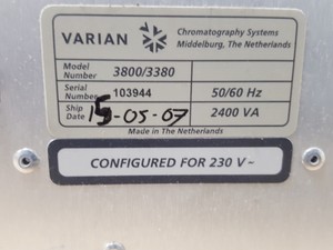 Thumbnail image of Varian CP-3800/3380 Gas Chromatograph System + CP-8410 Autoinjector & Spares Lab