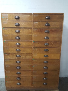 Thumbnail image of Restalls 24 Drawer Solid Oak Wooden Cabinet 