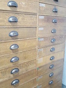 Thumbnail image of Restalls 24 Drawer Solid Oak Wooden Cabinet 