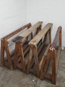 Thumbnail image of 4x A-Frame Wooden Frame Stands Workshop Workbench