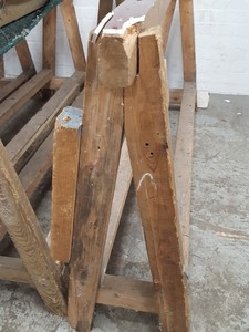 Thumbnail image of 4x A-Frame Wooden Frame Stands Workshop Workbench