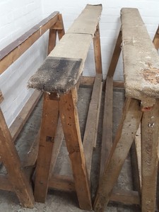 Thumbnail image of 4x A-Frame Wooden Frame Stands Workshop Workbench