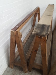 Thumbnail image of 4x A-Frame Wooden Frame Stands Workshop Workbench