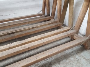 Thumbnail image of 4x A-Frame Wooden Frame Stands Workshop Workbench