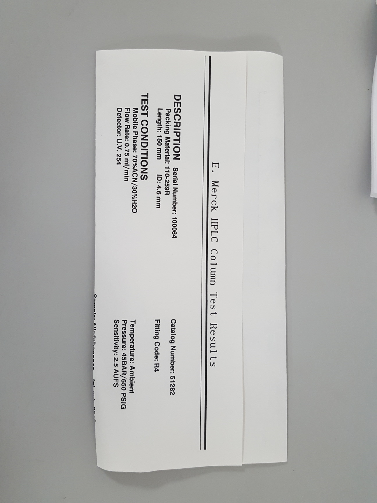 Image of Merck Polyspher RP-18 HPLC Column Lab RT 150-4 6, 110-259R, 100063