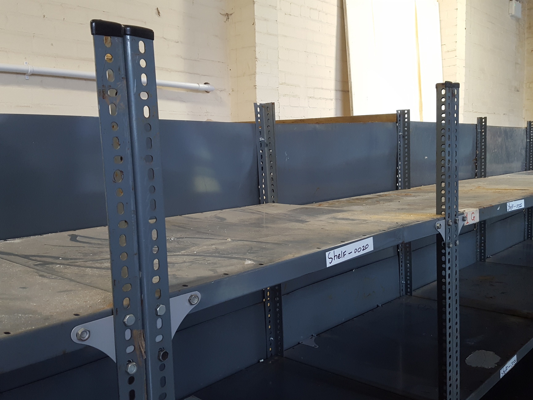 Image of Dexion Warehouse / Garage Steel Racking + Backplates, 16 Bays, 2.6 to 3.05m high