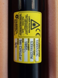 Thumbnail image of Coherent Redflame Laser Part#1008053/AC 638nm / 22mW Lazer Lab