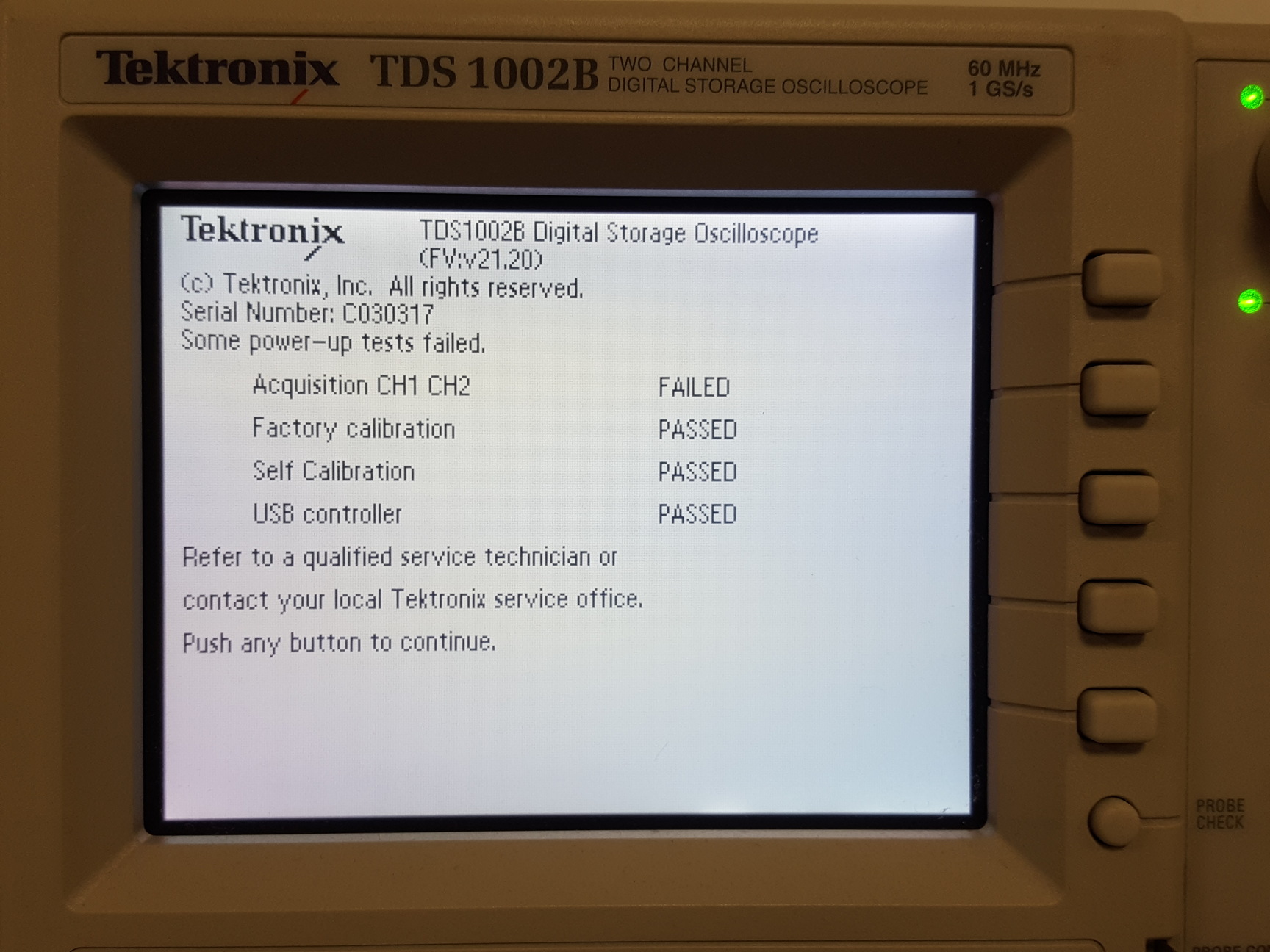 Image of Tektronix TDS1002B 60 MHz Dual Channel Digital Oscilloscope Lab