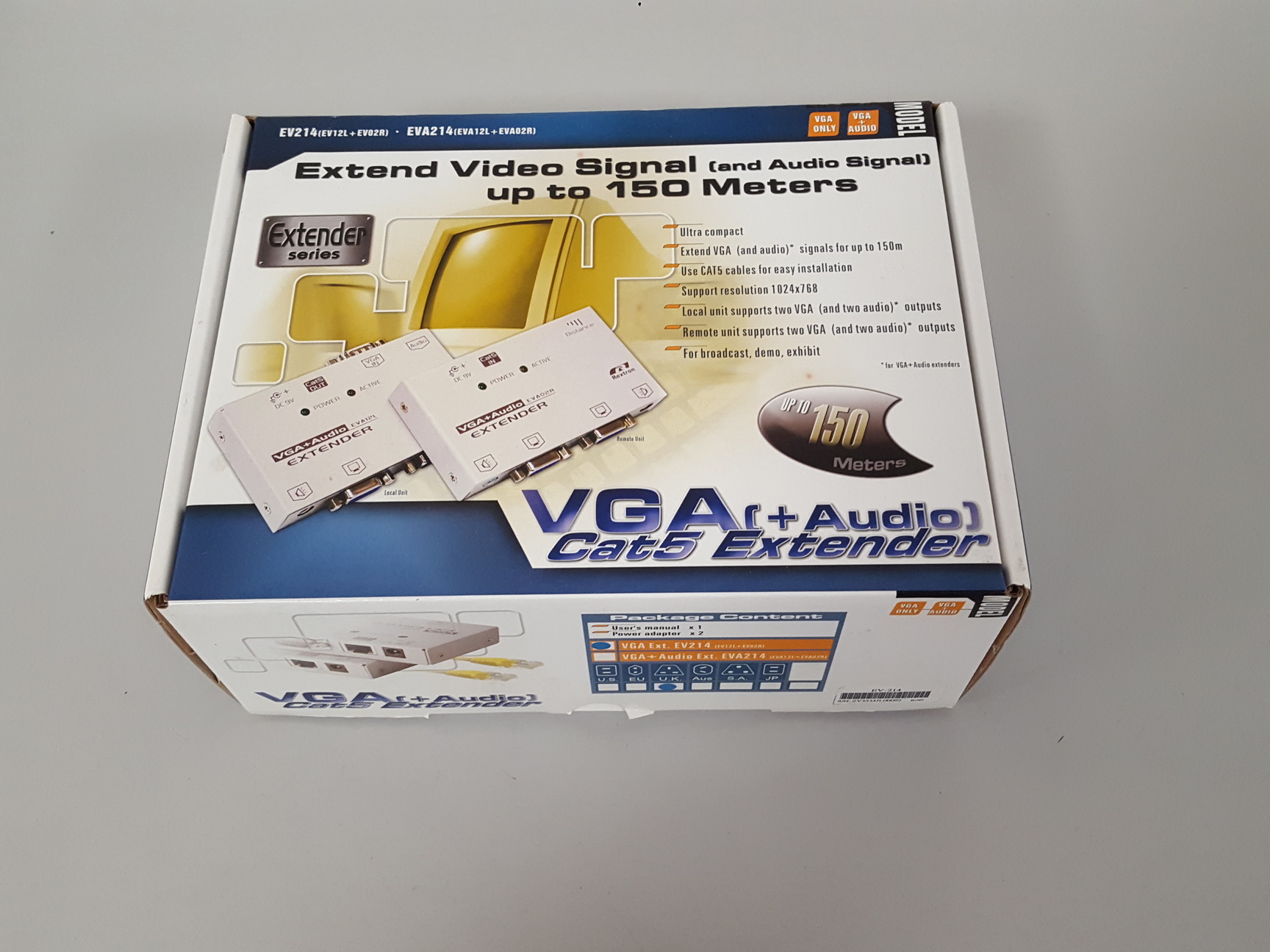 Image of 3 x Rextron CAT 5 VGA (+ Audio) Extender (1 x EV12L & 2 x EVO2R Units)