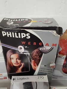 Thumbnail image of 6x Web Cam, C270 Logitech HD, Philips Pro 3D, Philips PCVC 750k Job Lot