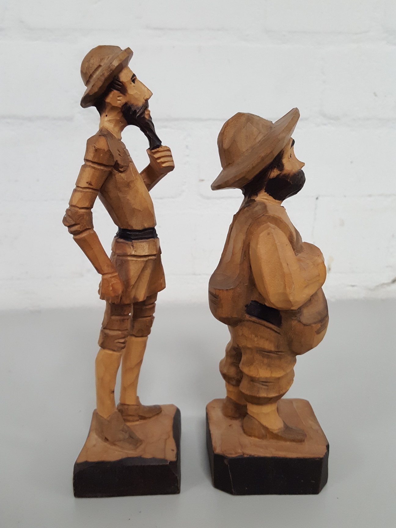 Image of Pair of Carved Hand-Made Wooden Statues Antiques & Collectables Art