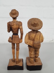 Thumbnail image of Pair of Carved Hand-Made Wooden Statues Antiques & Collectables Art