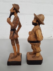 Thumbnail image of Pair of Carved Hand-Made Wooden Statues Antiques & Collectables Art