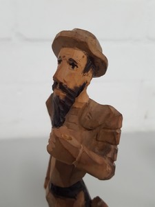 Thumbnail image of Pair of Carved Hand-Made Wooden Statues Antiques & Collectables Art
