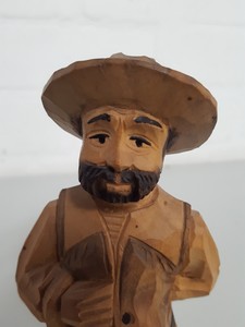 Thumbnail image of Pair of Carved Hand-Made Wooden Statues Antiques & Collectables Art