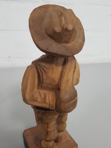 Thumbnail image of Pair of Carved Hand-Made Wooden Statues Antiques & Collectables Art