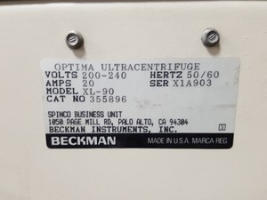 Thumbnail image of Beckman Coulter Optima XL-90 Ultra Centrifuge Lab