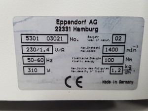 Thumbnail image of Eppendorf Concentrator 5301 Benchtop Centrifuge Lab