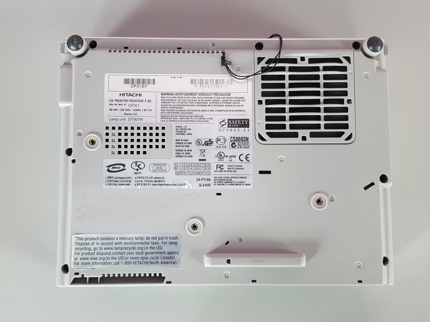Image of Hitachi CPX1EF XGA Ultraportable Projector