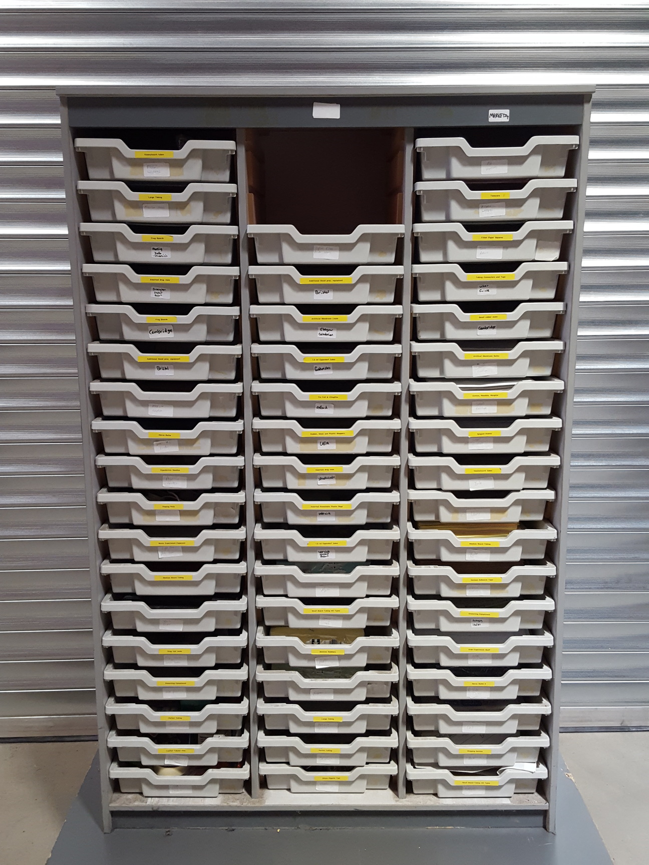 Image of Large Tray Cabinet With 52x Trays/Drawers Lab Furniture Classroom Storage