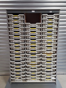 Thumbnail image of Large Tray Cabinet With 52x Trays/Drawers Lab Furniture Classroom Storage
