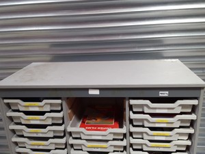 Thumbnail image of Large Tray Cabinet With 52x Trays/Drawers Lab Furniture Classroom Storage