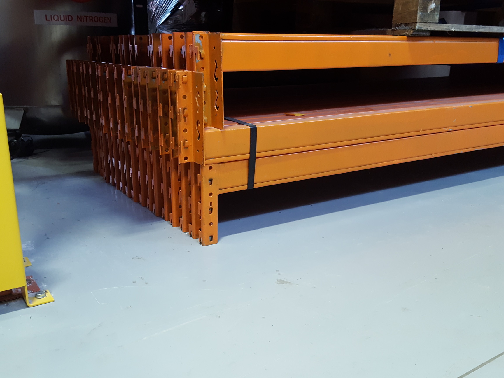 Image of 54x Orange Redirack Pallet Racking Beams 2.25m - £10+VAT / Beam