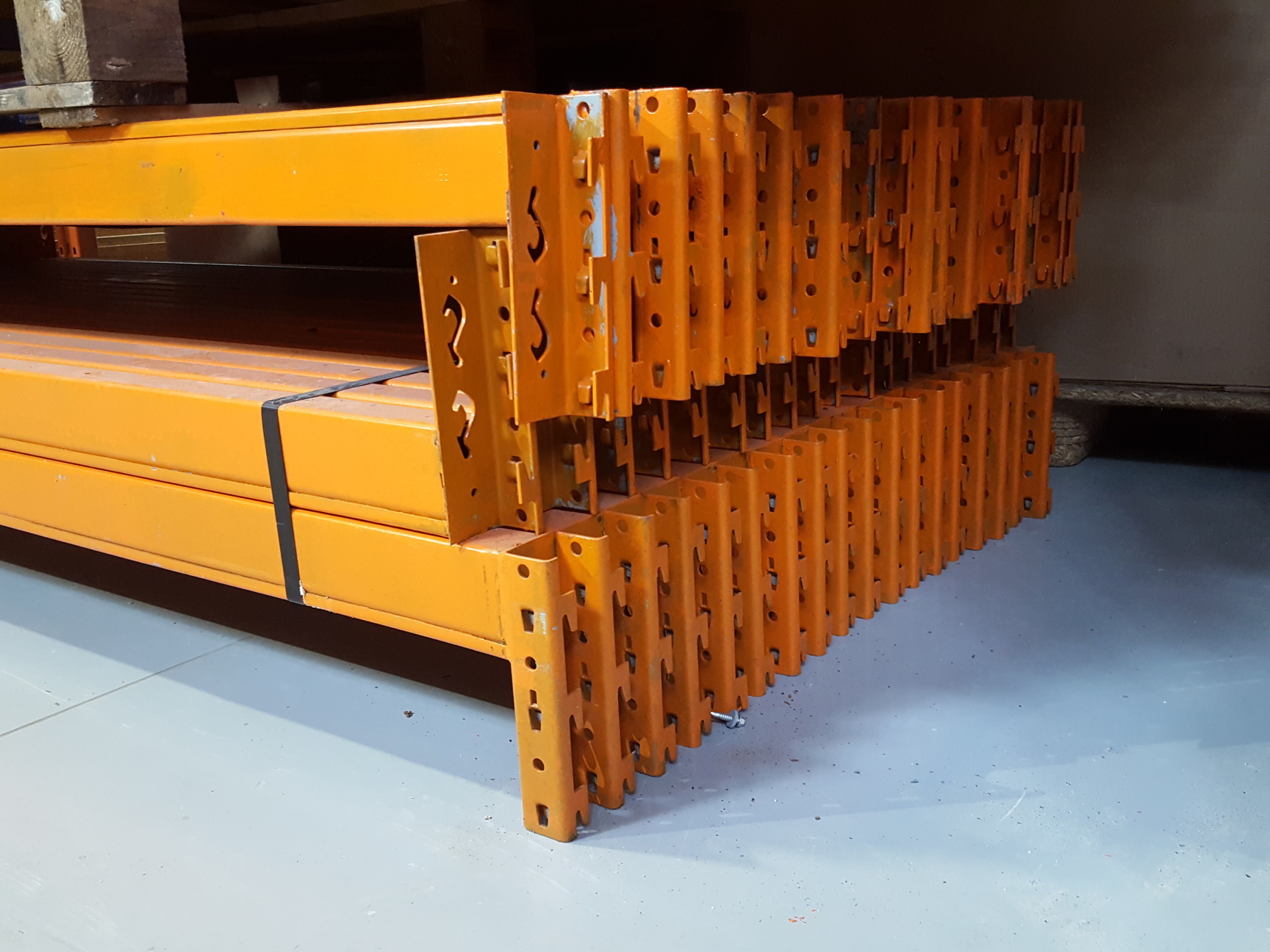 Image of 54x Orange Redirack Pallet Racking Beams 2.25m - £10+VAT / Beam