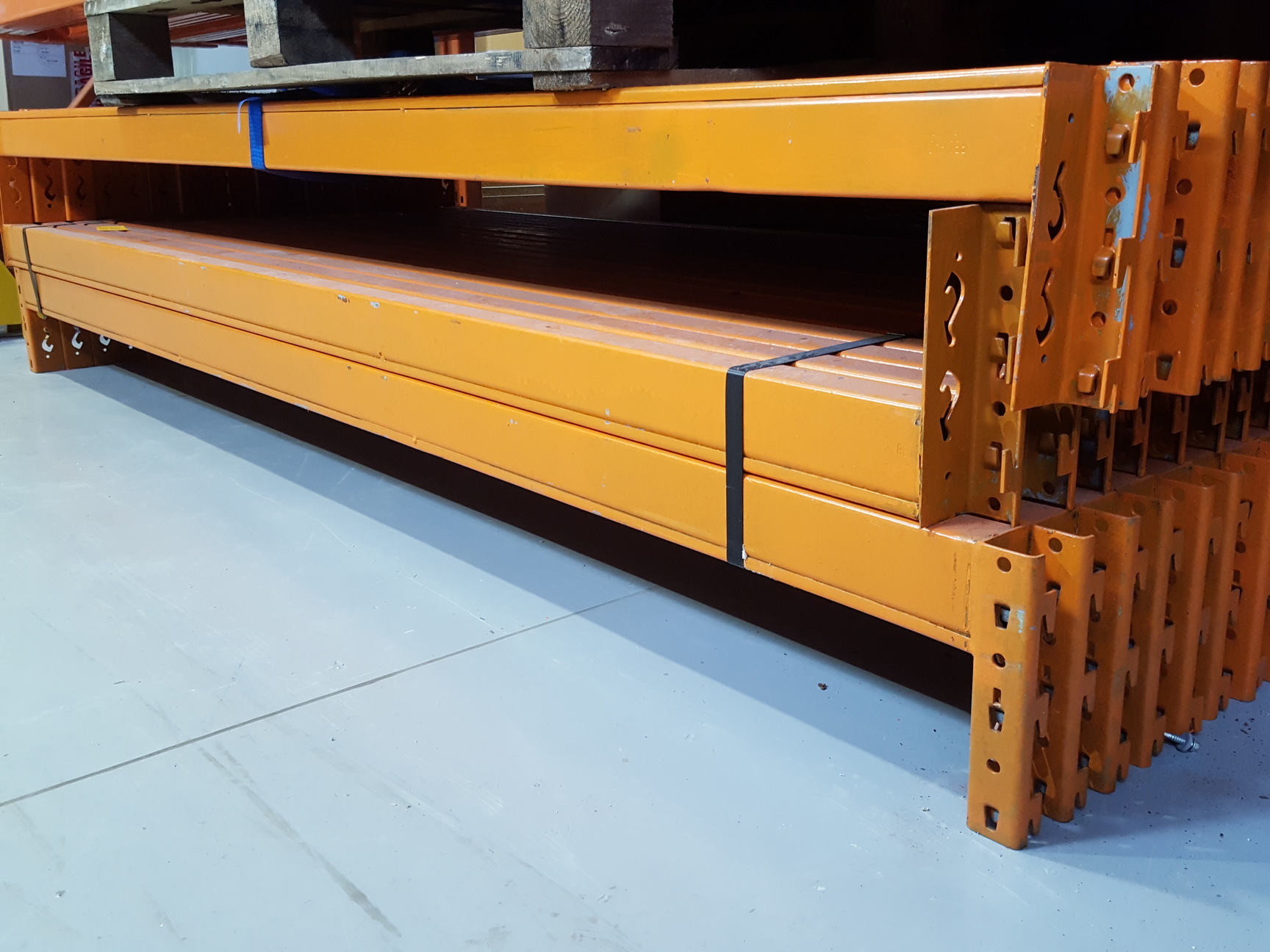 Image of 54x Orange Redirack Pallet Racking Beams 2.25m - £10+VAT / Beam