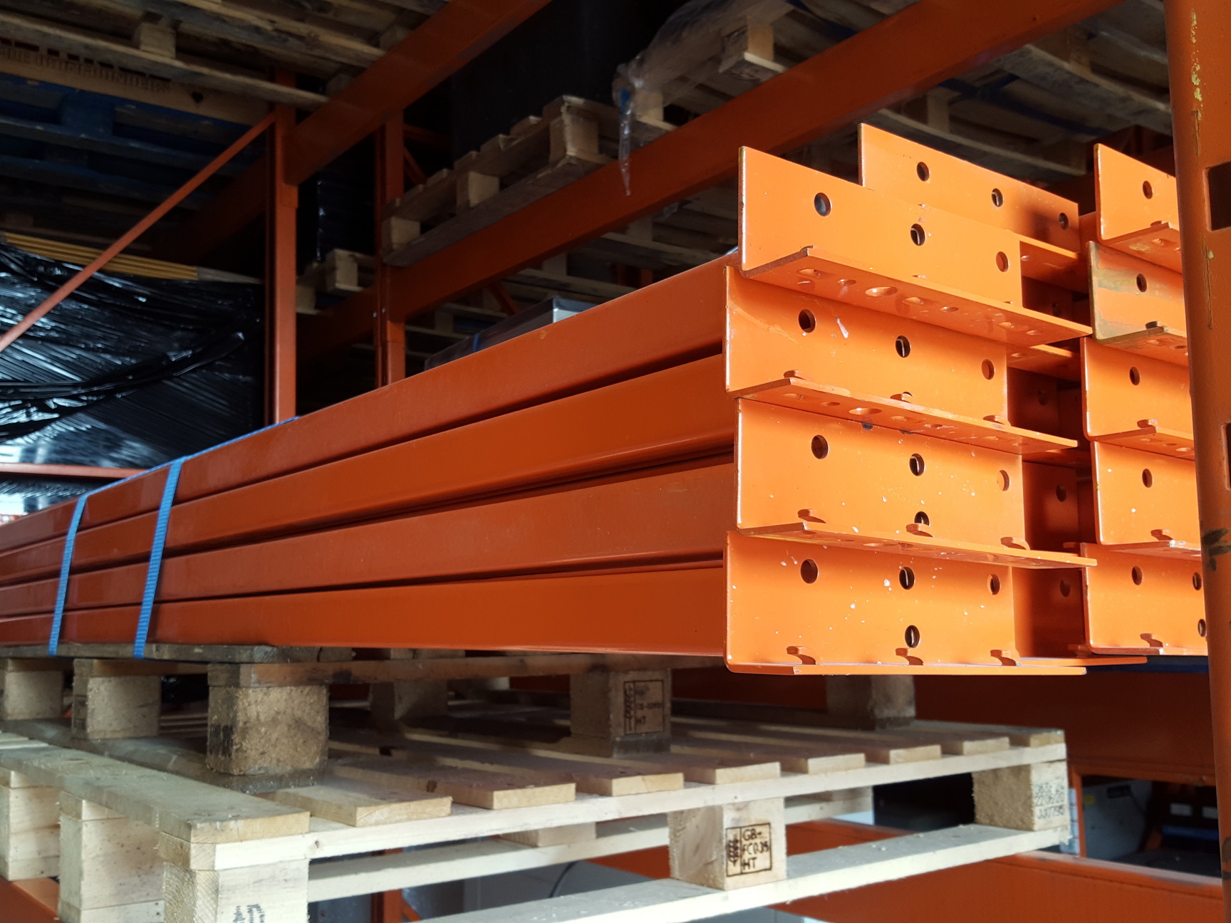 Image of 32x Orange PSS Pallet Racking Beams Shelving - £9+VAT