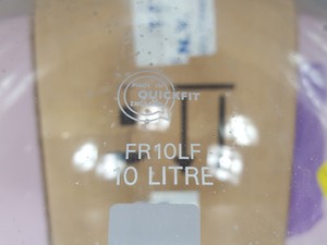 Thumbnail image of Pyrex Quickfit FR20LF 10 Litre Borosilicate Glass Wide Neck Reaction Flask Lab