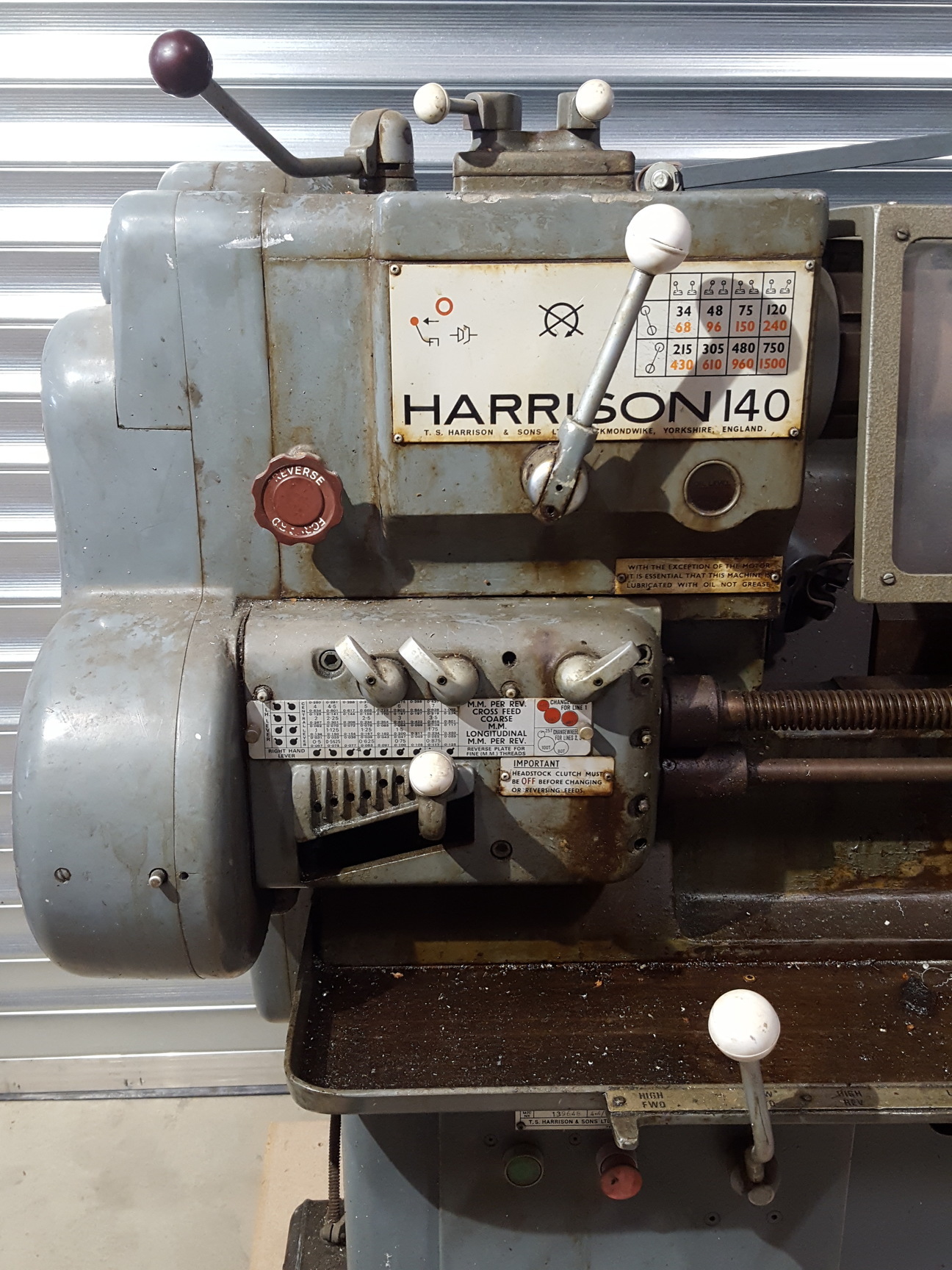 Image of Harrison 140 Metal Screw-Cutting Machine Swing Lathe 11" Swing Lathe + Manual