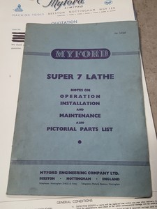 Thumbnail image of Myford Super 7B Long Bed High Speed Lathe 1972 Hardened Bed