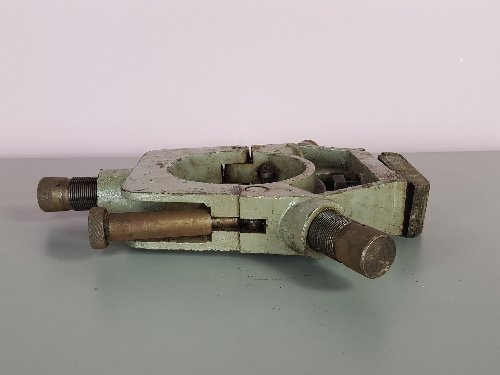 Image of Vintage Fixed Steady Lathe Clamp 6" Toolholder 