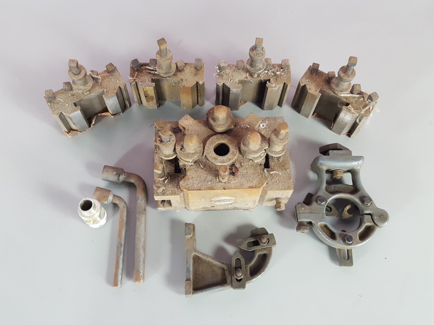 Image of Assorted Lathe Parts Dickson Clamps / Vice Toolholder Clamp Pad Toolpost Set