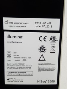 Thumbnail image of Illumina HiSeq 2500 DNA Sequencing System 2013 Lab + Control Software
