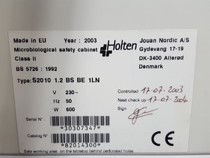 Thumbnail image of Holten LaminAir S2010 1.2 Microbiological Safety Cabinet - Spares / Repairs