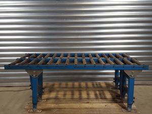 Thumbnail image of 2x Height Adjustable Roller Conveyor Tables 152.5cm Long Engineering Workshop