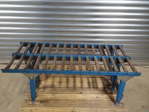 Thumbnail image of 2x Height Adjustable Roller Conveyor Tables 152.5cm Long Engineering Workshop