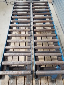 Thumbnail image of 2x Height Adjustable Roller Conveyor Tables 152.5cm Long Engineering Workshop