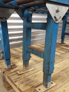Thumbnail image of 2x Height Adjustable Roller Conveyor Tables 152.5cm Long Engineering Workshop