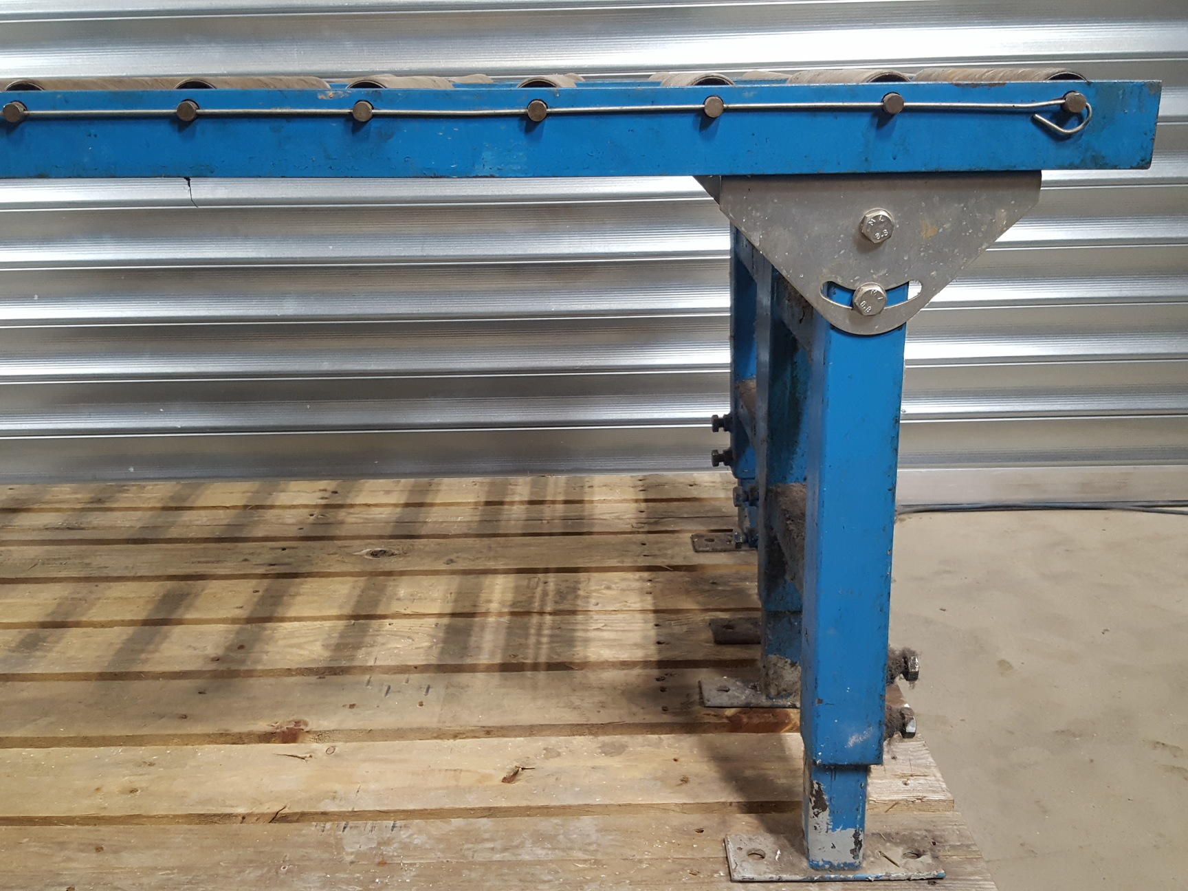 Image of 2x Height Adjustable Roller Conveyor Tables 152.5cm Long Engineering Workshop