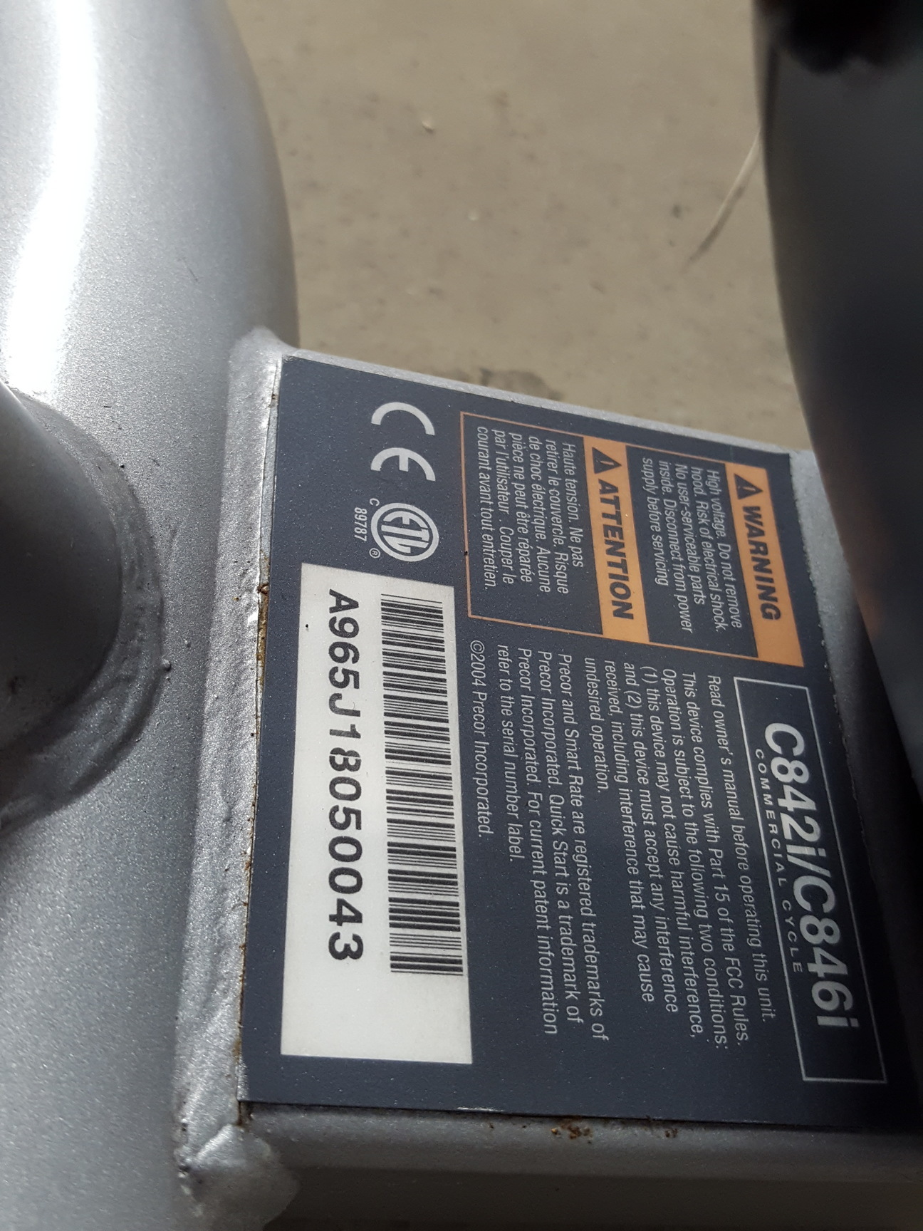 Image of Precor USA C846i Recumbent Exercise Bike Commercial Gym