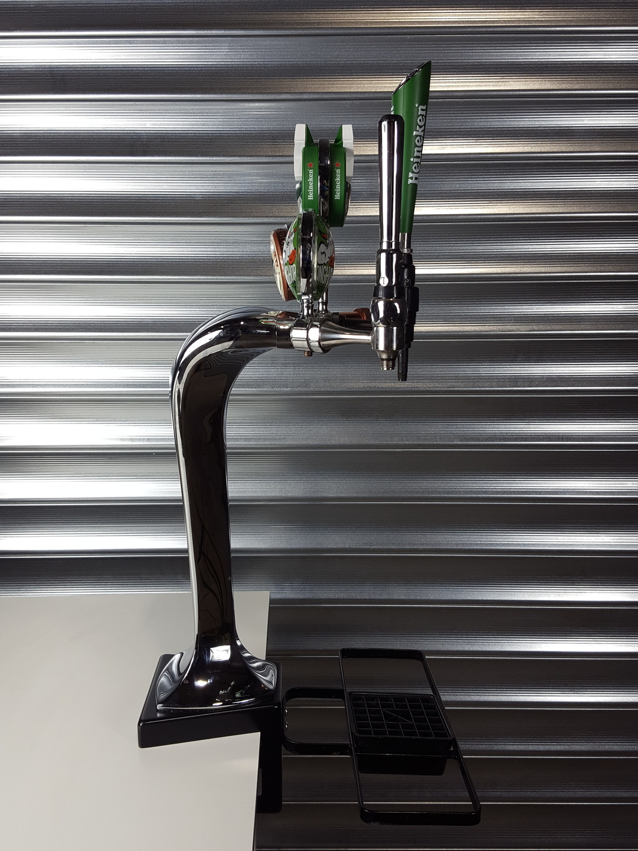 Image of Chrome 3 Tap Draught Beer/Cider Pump Bar Heineken, Longhorn, Birra Moretti