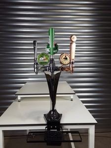Thumbnail image of Chrome 3 Tap Draught Beer/Cider Pump Bar Heineken, Longhorn, Birra Moretti